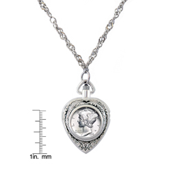 Year To Remember Coin Heart Watch Pendant