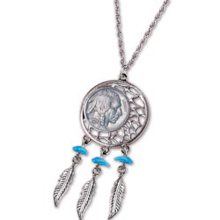 Buffalo Nickel Dream Catcher Pendant