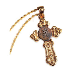 Gold Cross with Widow's Mite Pendant Only