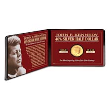 Silver JFK Half Dollar Coin Layered in Pure Gold