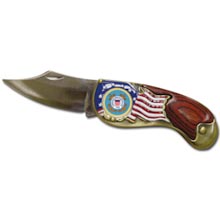 Armed Forces Colorized Quarter Pocket Knife - Coast Guard