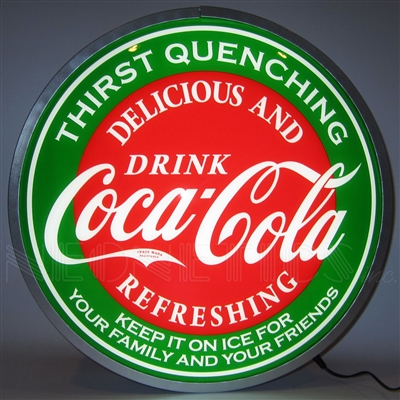 15 INCH BACKLIT LED LIGHTED SIGN COCA-COLA EVERGREEN