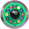 Billiard Ball Green Neon Clock