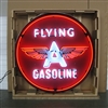 GAS â€“ FLYING A GASOLINE NEON SIGN IN 36â€³ STEEL CAN