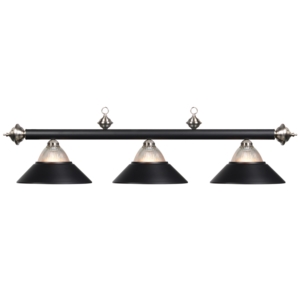 Matte Black & Stainless Three-light Billiard Pendant Light