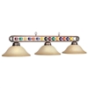 Billiard Balls 3-Light Frosted Glass Bronze Pendant Light