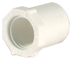 Schedule 40 PVC Reducer Bushing 1-1/4" Spg x 3/4" FTP