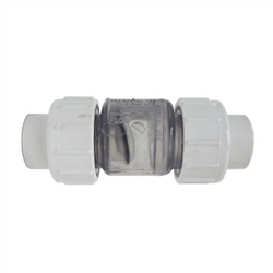 Check Valve 1" Clear w/ slip unions