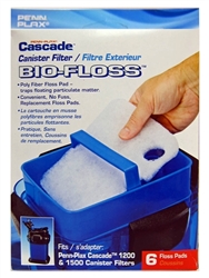 Cascade 1200 1500 Canister Filter Replacement Bio-Floss 6-pack Penn-Plax