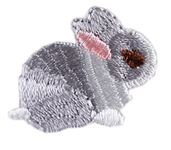 Grey Bunny Embroidery Patch
