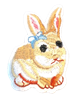 Bunny with Bow Embroidered Applique