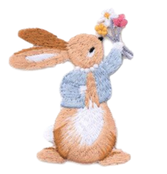 Flower Bunny Embroidered Applique