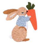 Carrot Bunny Embroidered Applique