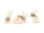 Laser Cut Wood Bunny Magnets