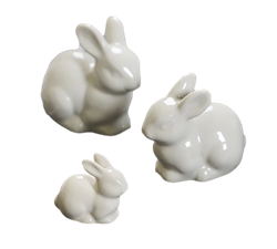 White Ceramic Bunny Family Decorations