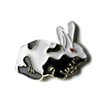 White/Black Red Eye Bunny Lapel Pin/Tie Tack