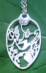 Alice in Wonderland "Down the Rabbit Hole" Spoon Necklace