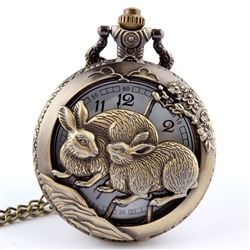 Rabbit Pocket Watch Necklace