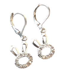 Silver Dangle Bunny Earrings