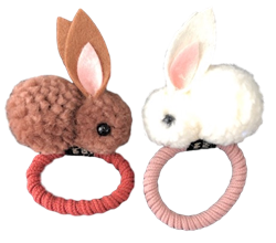 Pom Bunnies Elastic Hair Ties