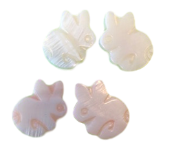 Mother of Pearl Bunny Stud Earrings