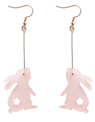 Pink Acrylic Bunny Drop Earrings