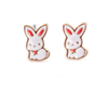 Tiny Enamel Bunny Stud Earrings