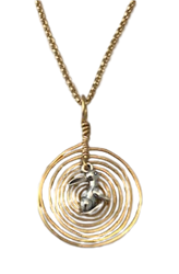 Gold Twisted Wire Rabbit Pendant Necklace