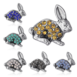 Crystal Rabbit Pin/Brooch - 6 Colors