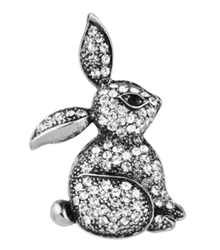 Silver and Crystal Rabbit Pin/Brooch