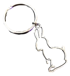 Silver Silhouette Bunny Keychain