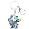 Colorful Enamel Bunny Keychain