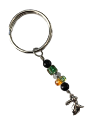 Silver Bunny and Beads Keychain