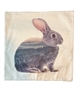 Linen Mountain Scene Bunny Throw Pillow