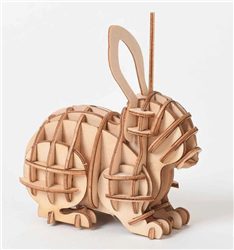 Laser Cut Wood Rabbit 3D Puzzle