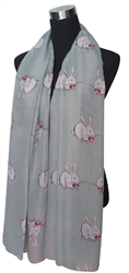 Bunny Rabbit Print Scarf