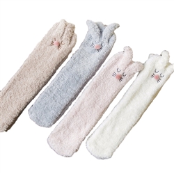 Fuzzy Bunny Thick Cotton Mid Calf Socks