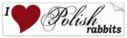 I Love Polish Rabbits Bumper Sticker