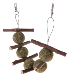 Hanging Apple Wood/Hay Balls Treat