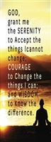 Serenity Prayer Bookmark featuring a man meditating lakeside