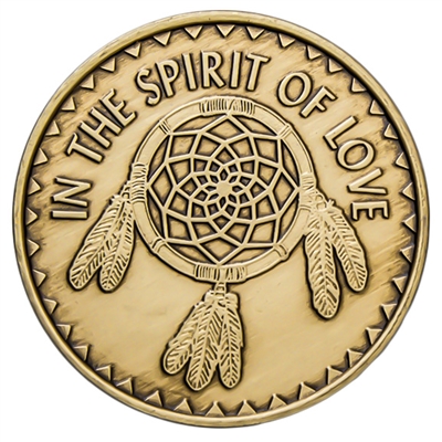 The Spirit of Love ~ Dream Catcher Bronze Inspiration Medallion with The Great Spirit Poem - BRM 56