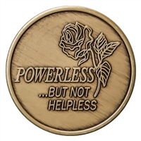 Powerless... but not Helpless Bronze Recovery Medallion featuring a rose - BRM 103
