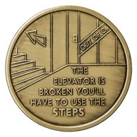 <!290>Elevator Is Broken... Use The Steps Medallion - Bronze