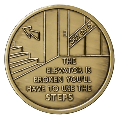 The Elevator is Broken You'll Have To Use the Steps Bronze Medallion - BRM 107