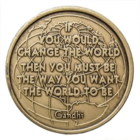 <!340>Gandhi Quote Inspiration Medallion - Bronze