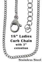 18" Stainless Steel Curb Chain