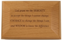 Custom Keepsake Wooden Box with laser engraved Serenity Prayer