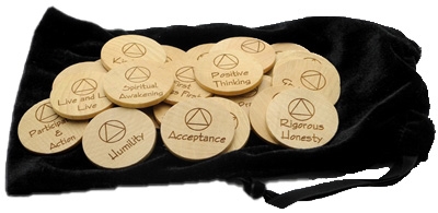 Laser Engraved AA Meeting Topic Wooden Chips