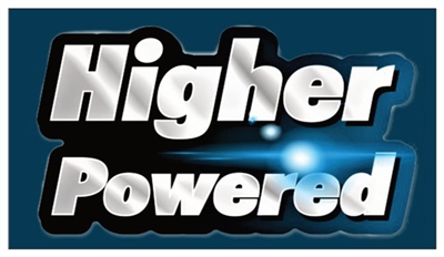 Higher Powered Blue and Silver 3 7/16" x 1 15/16"  Refrigerator Magnet