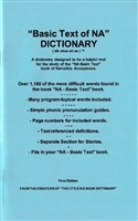 <!100> NA Reference Book - "Basic Text of NA" DICTIONARY